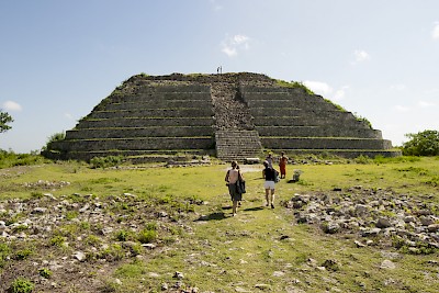 The top mound of the pyramid in Izamal