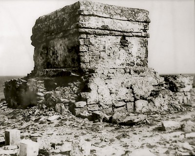 Temple dedicated to the Maya goddess Ixchel as it appeared in 1837 when the Texas Navy visited Isla Mujeres