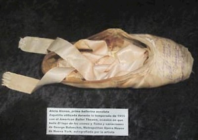 Alicia Alonzo's shoe in the Museum of Dance in Havana Cuba