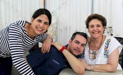Josefina and Constantino with their mother, Maria Isabel Caceres Menendez de Urzaiz from Hammock Boutique in Merida Yucatan