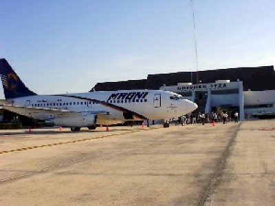 airplanes in Chichen Itza Yucatan Mexico