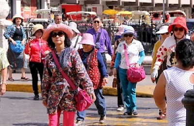 Korean Visitors in Yucatan Mexico